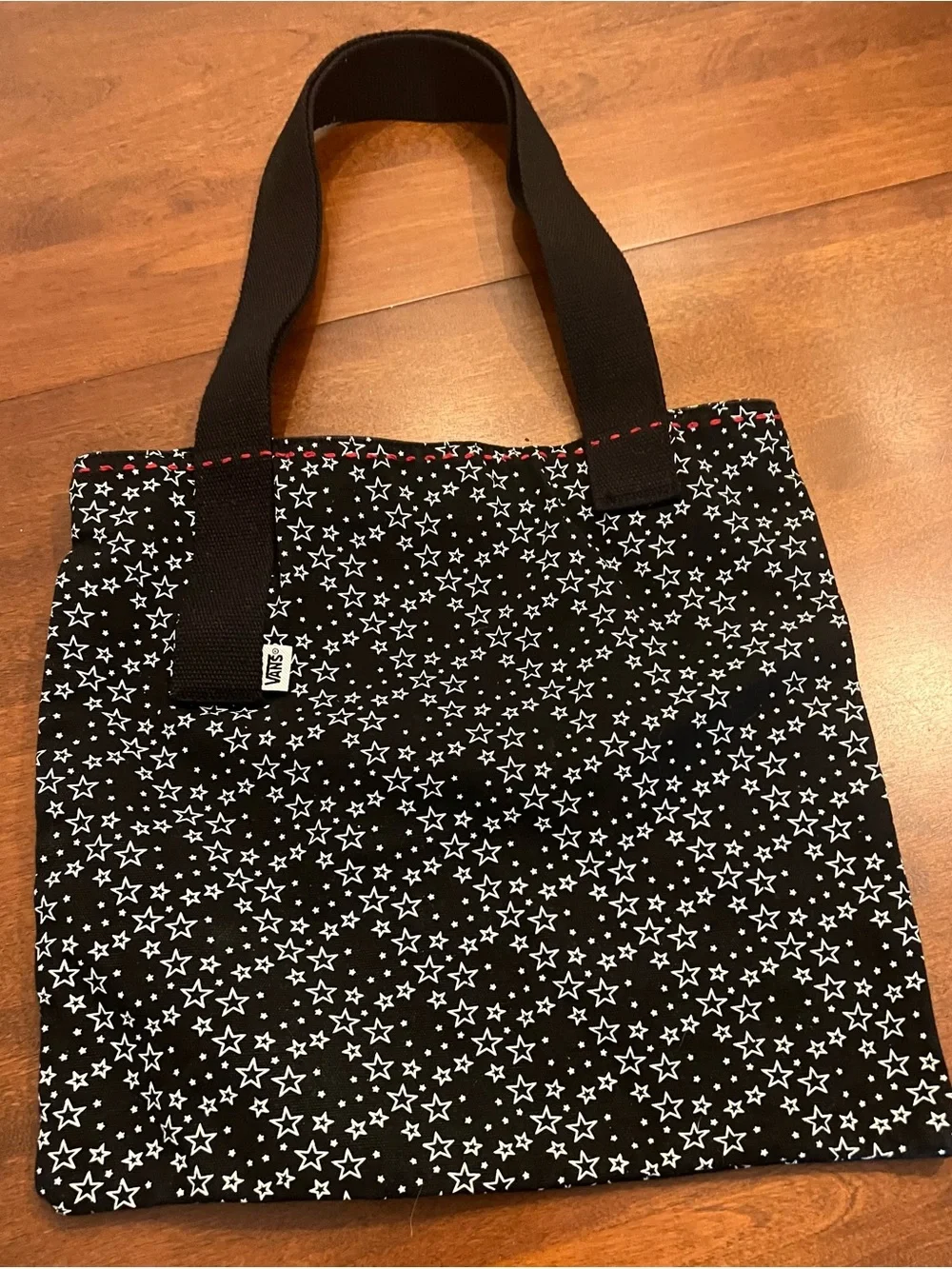 Vans Black Star Print Tote Bag with Black Handles